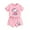 Pink, variant on Happy Town Toddler Baby Girl Summer Outfits Butterfly Print Short Sleeve T-Shirt + Shorts Girls Two-Piece Clothes Set