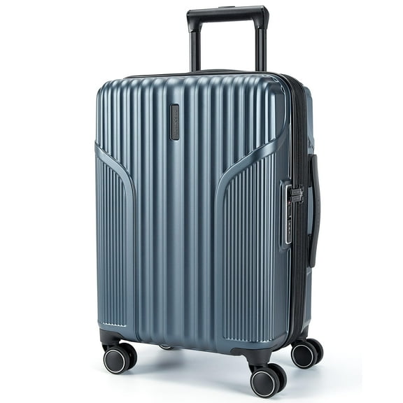 BAGSMART Expandable Carry On Luggage 22x14x9 Airline Approved, Carry-On Suitcase with Spinner Wheels, Hardside Polycarbonate Rolling Travel Luggage with TSA Lock 20-Inch, Blue
