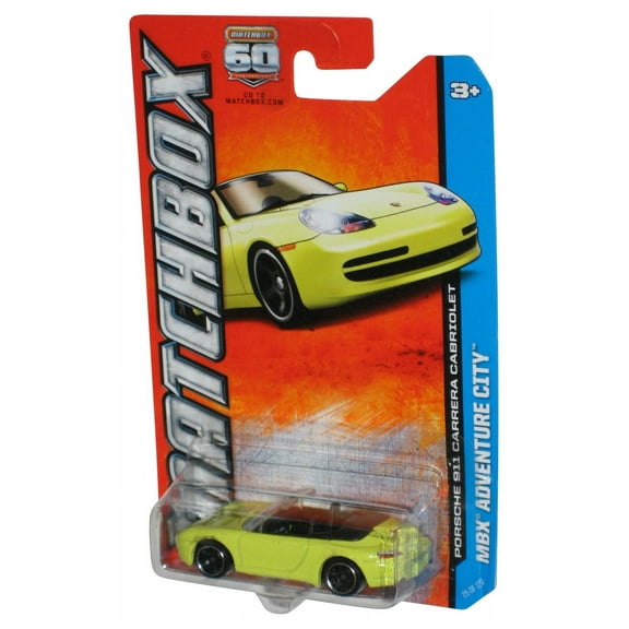 Matchbox MBX Adventure City (2012) Yellow Porsche 911 Carrera Cabriolet Toy Car 25/120