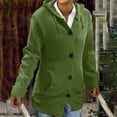 thumbnail image 2 of Shirts For Women Women Casual Warm Loose Button Hoodie Knitting Jumper Long Blouse Sweater Green Summer Shirts Tops XXXXXL, 2 of 2