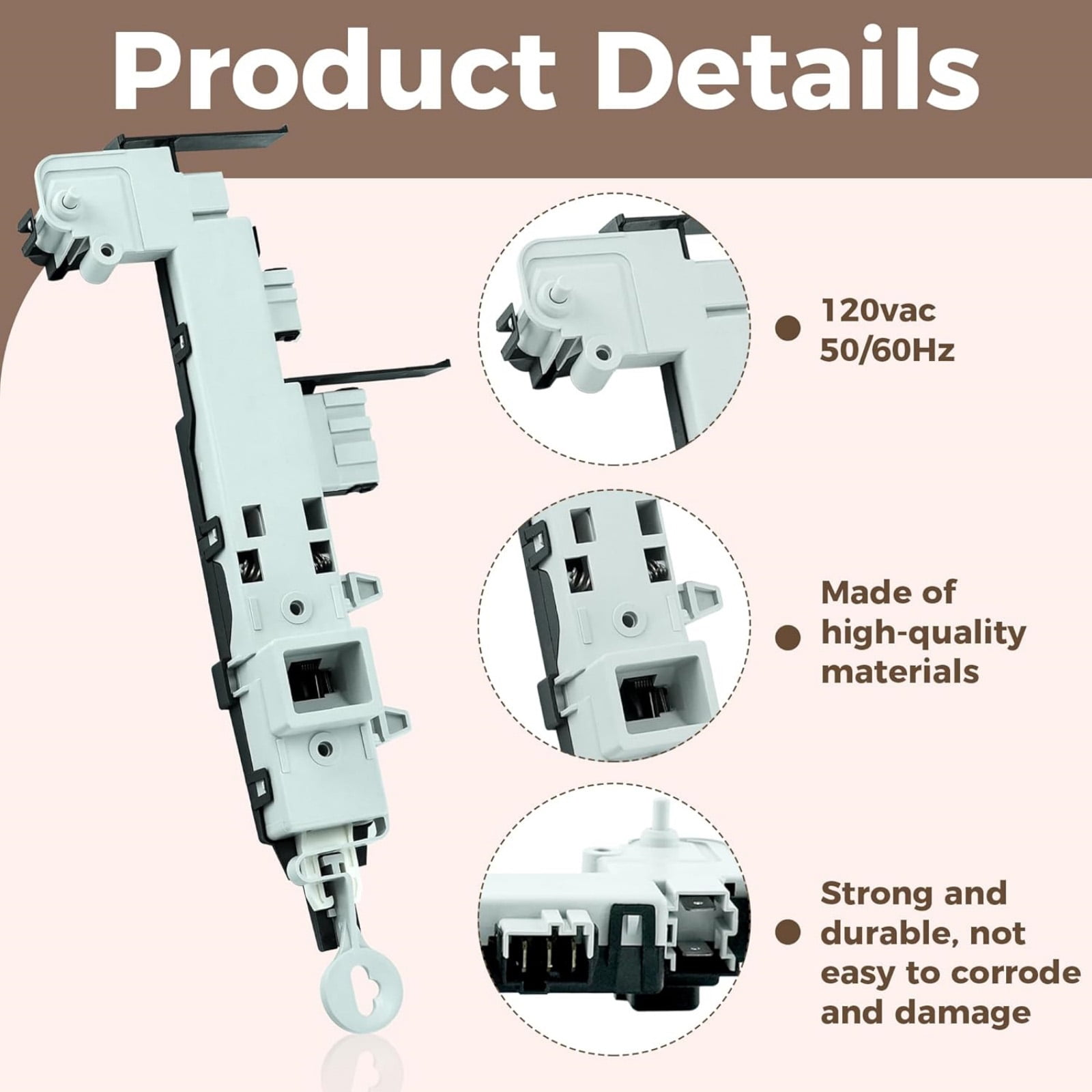 APPLAYERR For Washing Machine Door Lock Safety DC64-00519D Replacement Assembly for Samsung WF45N5300AV WF50K7500AV