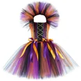 thumbnail image 3 of Disfraz de bruja de Halloween para niñas, vestido elegante con tutú, disfraz de bruja malvada, atuendo para niños pequeños, vestido de fiesta de carnaval de Purim, 3 of 5
