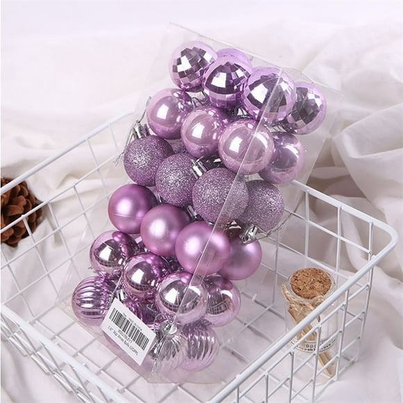 Czzoypi Christmas Ball (Purple) Ball Ornaments for Christmas Tree 40mm Christmas Xmas Tree Bauble Hanging Home Party Ornament Decor 36PC
