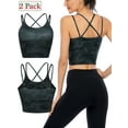 thumbnail image 1 of 2PCS Padded Sports Bra Athletic Tank Tops Bustier Bra Yoga Crop Cami Sleeveless Leopard Printed Sexy Crop Top Scoop Neck Camisole, 1 of 8
