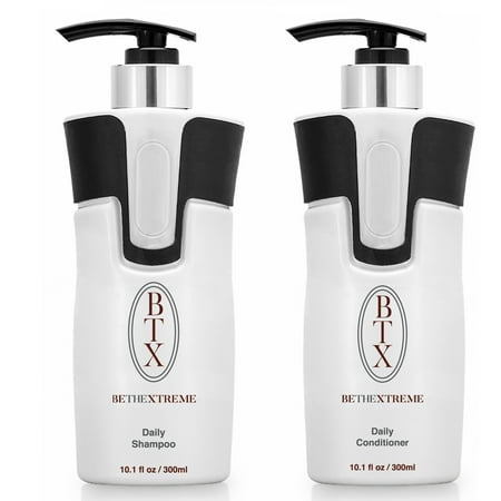 BTX daily use Shampoo Conditioner set with Argan oil Biotin SULFATE FREE protect Color Enhance Hair Growth prevent Hair Loss Keratin Cure Be The Xtreme 10