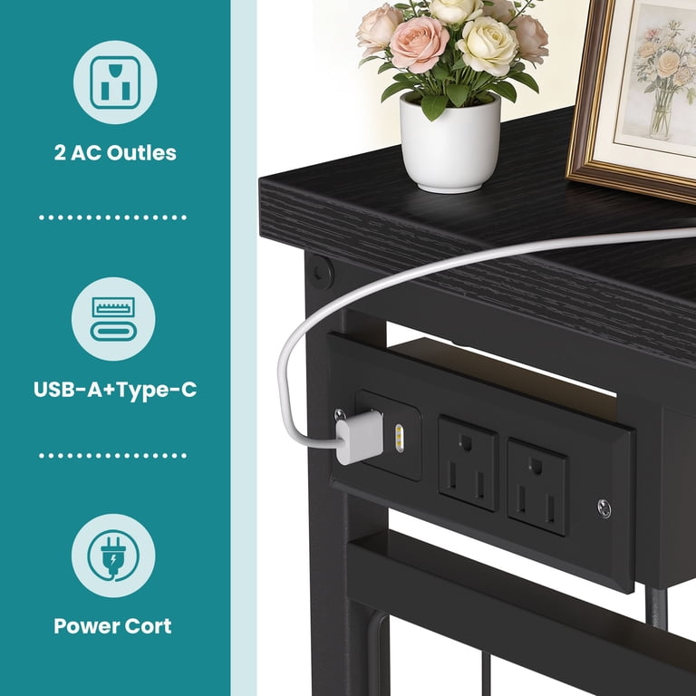 EDX 47.2" H Dresser with Hanging Rack, LED Lights & Charging photo 7