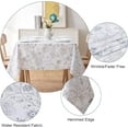 thumbnail image 2 of Floral Rectangle Tablecloth Water Resistant Leaf Print Farmhouse Oblong Tablecloth Heavy Duty Fabric Table Cloth for Kitchen Dining Decoration,Grey on White,60" Wx84 L, 2 of 5