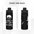 thumbnail image 3 of Juro solemnemente que no estoy tramando nada bueno. Botella de agua aislada de acero inoxidable de 18 oz, novedosa tetera deportiva, taza portátil para viajes, gimnasios al aire libre., 3 of 5