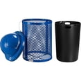 thumbnail image 2 of 32 Gallon Thermoplastic Mesh Recycling Receptacle w/Dome Lid, Blue, 2 of 7