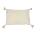 thumbnail image 4 of Creative Co-Op Woven Cotton Slub Lumbar Pillow with Applique, Fringe and Tassels, 4 of 7