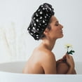 thumbnail image 3 of OULII Reusable Bath Shower Cap Water Resistance Microfiber Black 1Pack, 3 of 7