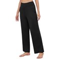 thumbnail image 5 of Asklazy Womens Wide Leg Pants Comfy Lounge Pajamas Loose Fit High Waisted Sweatpants Yoga with Pockets,US Size,2XL,Black, 5 of 13