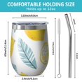 thumbnail image 5 of 12oz Stemless Wine Tumblers Lemon Vacuum Insulated Stainless Steel Travel Tumbler Cups Mug with Lid and Straw for Champaign,Cocktail,Beer with Cleaning Brush, 5 of 5