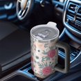 thumbnail image 6 of 40oz Pioneer Flower Floral Print Pattern Insulated Tumbler with Handle, BPA-Free Leak Proof Lid and Straws, Double Wall Vacuum, Hot 12h/Cold 34h, 6 of 6
