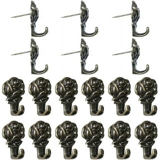Hotop Pin Hooks Push Pin Hangers, 20 lbs Push Pin Hanger, Picture Hanging  Nails for Home Office Fabric Wall Wooden (30, Black, Silver, Bronze)