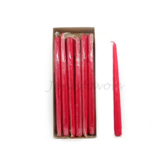 Premium Hand Dipped Taper Candles Box of 12 MADE IN USA Red