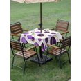 thumbnail image 4 of Outdoor Tablecloths with Umbrella Hole & Zipper, Purple Polka Dots 60x60 Inch Square Tablecloths, Modern Abstract Art Waterproof Table Cloth, Patio/Pool/Picnic Table Covers, 4 of 8