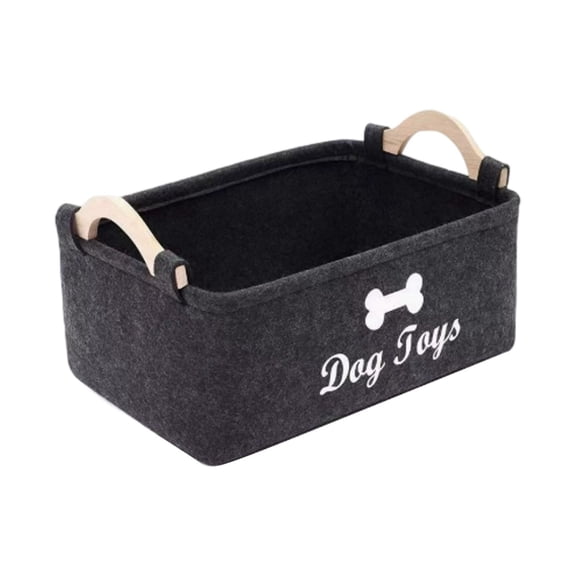 XQWJWLA Pet Toy Organizer Bin Lightweight Felt Storage Basket with Handles for Dog and Cat Toy Accessories Large Capacity for Home Organization