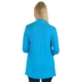 thumbnail image 4 of Simply Ravishing Women's Basic Assymetrical 3/4 Sleeve Open Drape Cardigan, 1X, Baby Blue, 4 of 5