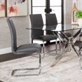 thumbnail image 6 of Mist Dark Gray Faux Leather Chrome Cantilever Dining Chairs Set of 2 Sidechairs, 6 of 7