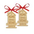 thumbnail image 1 of Darling Souvenir Made With Love Home Sweet Home Personalized Wood Ornament Housewarming Gift Christmas Tree Decoration Pack of 2, 1 of 7