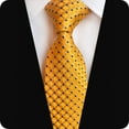 thumbnail image 4 of QCWQMYL Mens Ties Yellow Lattice Ties for Men Necktie Formal Men's Neckties Business Woven Polyester, 4 of 6