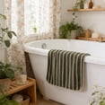 thumbnail image 4 of Striped Bath Towel, 29.5x13.7 Inches, Absorbent, Thick, Soft Polyester, Multi-Purpose for Bathroom, Gym, Beach, 1 Count, 4 of 7