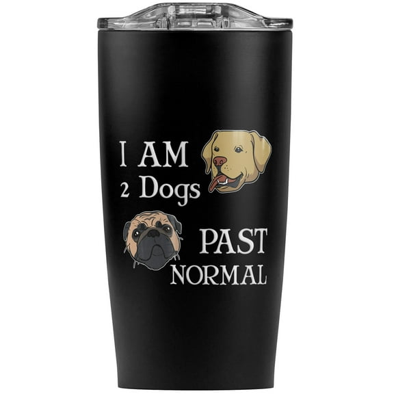 Two Dogs Past Normal Stainless Steel 20 oz Travel Tumbler, Vacuum Insulated & Double Wall with Leakproof Sliding Lid | Great for Coffee/Hot Drinks and Cold Beverages
