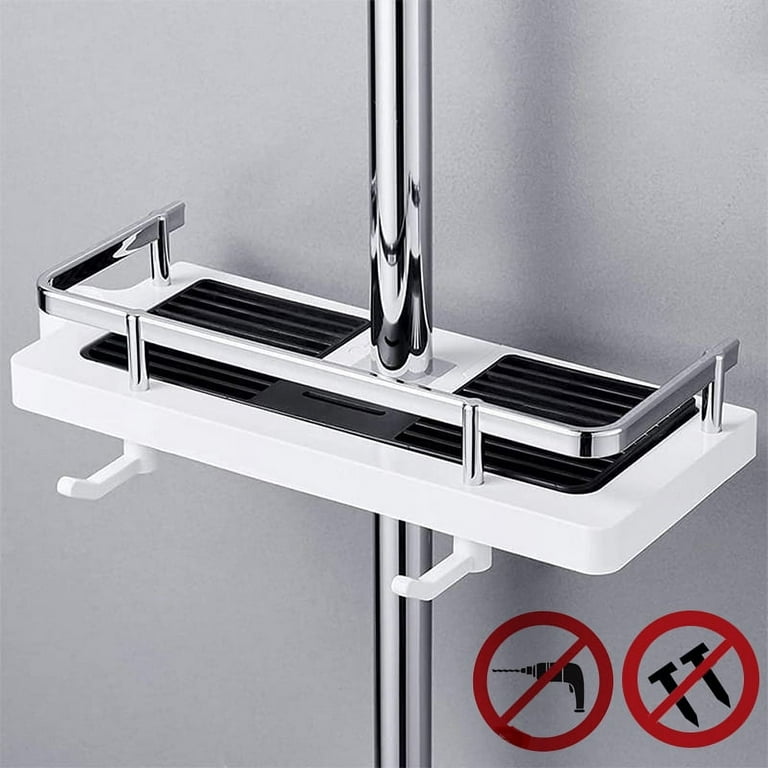 Punch-free Bathroom Shelf No Drill Corner Shelf Shower Storage Rack Square  Aluminum Organizer Holder for Bathroom Kitchen