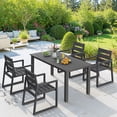 thumbnail image 4 of Dycanpo 6-Person Outdoor Dining Table, Weather-Resistant Rectangle Patio Table, 60x32x30in, Gray, 4 of 10