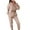 Beige, variant on Mrat Womens Long Sleeve Cropped Hoodle Tops Sweatshirt Slim Leg Drawstring Pants with Pockets Sweatsuit Set S-79 Beige XXL