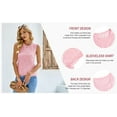 thumbnail image 3 of Langwyqu Summer Sleeveless Lace Patchwork Women Crewneck Lace Blouse Tops, 3 of 5