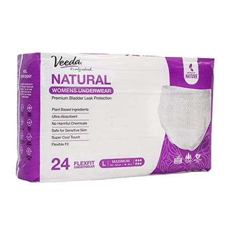 Veeda Natural Premium Incontinence Underwear for Women, Maximum ...