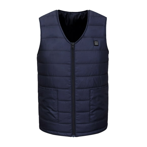 HBFAGFB Running Vest Men Winter Padded Cotton Warm Lightweight Windproof Travel Vest Blue Size L