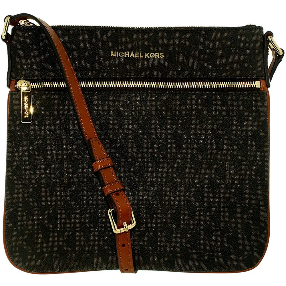 Michael Kors Bedford Flat Cross Body Bag Brown 32H5GBFC2V200