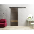 thumbnail image 3 of Sturdy Barn Door 18 x 96 inches | Planum 2010 Chocolate Ash with Frosted Glass | 6.6FT Rail Hangers Heavy Hardware Set | Solid Panel Interior Doors, 3 of 6