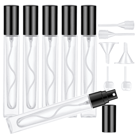 Refillable Perfume Atomizer Bottle, 6 Pack Portable Mini Cosmetic Pump Dispensers, 10ml Travel Perfume Spray