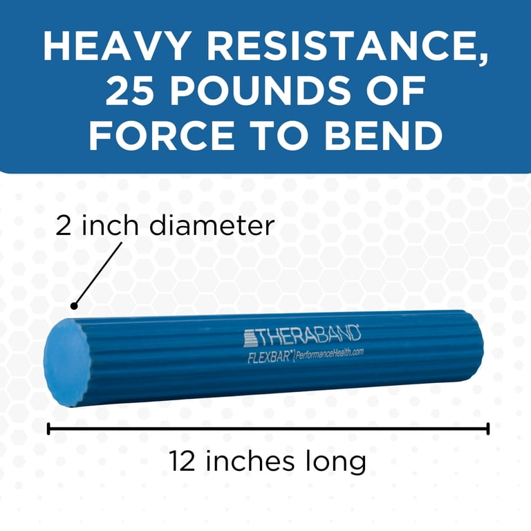 THERABAND FlexBar Resistance Bar, Heavy, Blue Flex Therapy Bar for
