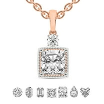 Diamond Pendant Necklace For Women | 1 Carat IGI Certified Cushion Shape Lab Grown Diamond | Joan Fashion Lab Diamond Pendant Necklace 14K Rose Gold | FG-VS Quality Friendly Diamonds