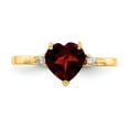 thumbnail image 5 of Primal Gold 14 Karat Yellow Gold 7mm Heart Garnet and Diamond Ring, 5 of 5