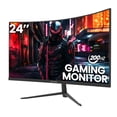 thumbnail image 1 of CRUA 24 Inch 200hz/180hz Curved Gaming Monitor, FHD 1080P Frameless Computer Monitors, Support AMD freesync Low Motion Blur, Eye, 1 of 7