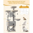 thumbnail image 2 of Cat Tree, 69.3‑Inch Tall Multi‑Level Cat Tower for Indoor Cats with 7 Sisal Scratching Posts, 3 Platforms and 2 Cat Caves, Suitable for Indoor Cats, Light Gray, 2 of 8