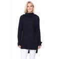 thumbnail image 2 of Yemak Women's Chunky Loose Oversized Turtleneck Knit Tunic Long Sweater Top MK3660-BLACK-S, 2 of 6