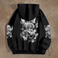 thumbnail image 2 of Valora Product Category Women's Hoodies Sweatshirts Casual Hooded Pullover with Pocket Graphic Print for Fall Winter Comfort and Everyday Wear Black XL, 2 of 4
