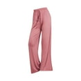 thumbnail image 6 of Wide Leg Yoga Pants Drawstring High Waisted Solid Pink Cotton Soft Long Palazzo Pants Lounge Pajamas Pant Dance Trousers, 6 of 6