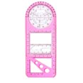 thumbnail image 2 of Multifunctional Undergraduate Math Ruler, Rotatable Drawing Template with Geometric Shapes, Transparent Plastic Design for Precision Sketching and Drafting, Ideal for Educational, Office,, 2 of 2
