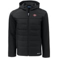 thumbnail image 2 of Men's Cutter & Buck Black San Francisco 49ers  Evoke PrimaLoft Hybrid Eco Softshell Recycled Full-Zip Hooded Jacket, 2 of 3