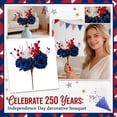 thumbnail image 4 of 4th of July Floral Cuttings; Independence Day Artificial Roses; Red White and Blue Memorial Day Berry Picks; Patriotic Flower Vase Filler; American Flag Table Centerpiece Home Decor, 4 of 6