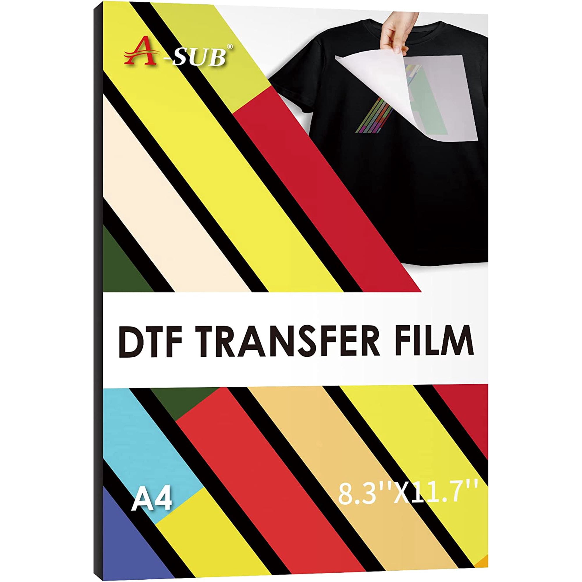 DTF Film and Powder - A-SUB DTF Powder for Sublimation 2.2lb and A4 30 Sheets DTF Film Paper for Dark, Light Color Fabrics