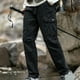 thumbnail image 1 of Pantalones largos de moda para hombre, casuales, de color sólido, con bolsillos y cremallera, cintura elástica, de poliéster., 1 of 7